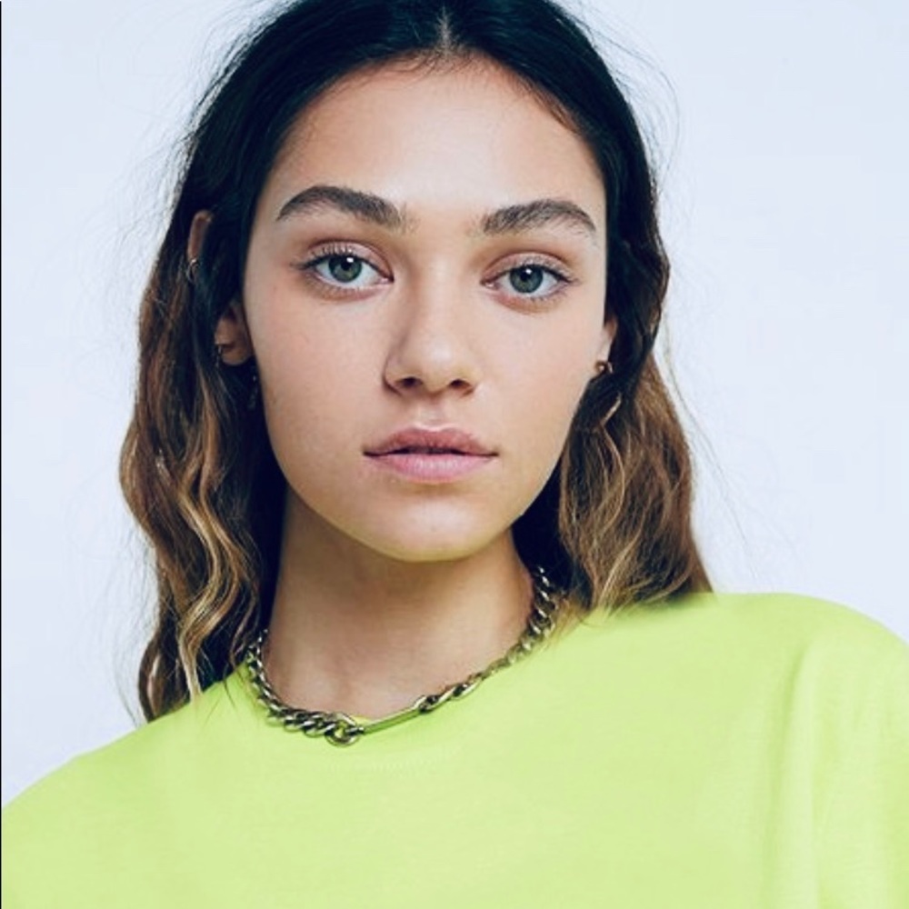 Long sleeve urban outfitters lime green shirt
